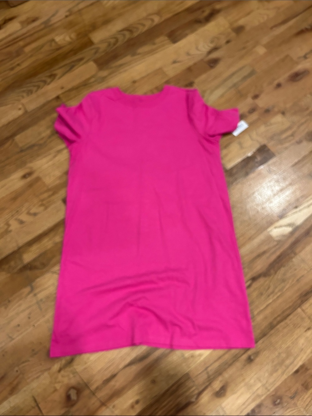 Bright Pink Short Sleeve Shift Dress